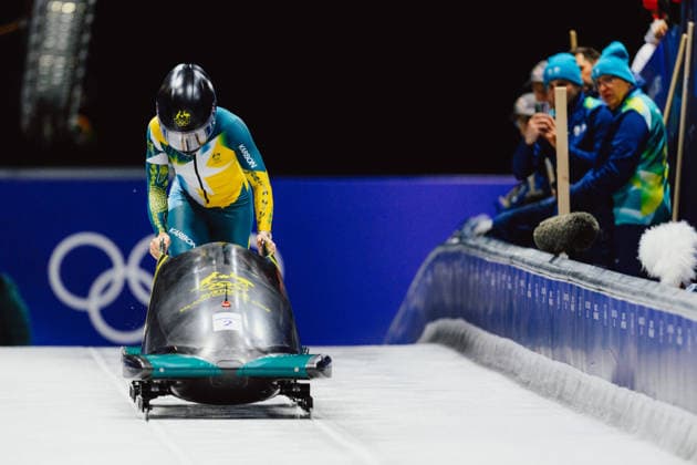 OLYMPICS - Winter Olympic Games, Olympische Spiele, Olympia, OS Milano Cortina 2026 CORTINA D AMPEZZO,ITALY,16.FEB.26 - OLYMPICS, BOBSLEIGH - Winter Olympic Games Milano Cortina 2026, monobob, women. Image shows Bree Walker (AUS).  GEPAxpictures xAlexanderxSolc