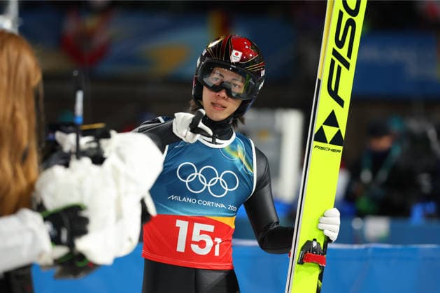 Ren Nikaido (JPN), FEBRUARY 16, 2026 - Ski jumping, Skispringen, Ski, nordisch : Men s Super Team during the Milano Cortina 2026 Olympic Winter games, Winterspiele,Spiele, Summer games at Predazzo Ski Jumping Stadium in Predazzo, Italy. Noxthirdxpartyxsales  aflo_320136172