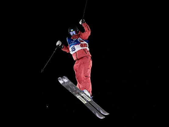 Kateryna Kotsar of Ukraine during a practise run during the Women s Freeski Big Air Final at the Milano Cortina Winter Olympics at Livigno Snow Park on February 16, 2026. - RONI REKOMAA Livigno Italy GXHuCNbX4f4  Copyright: xRonixRekomaax GXHuCNbX4f4