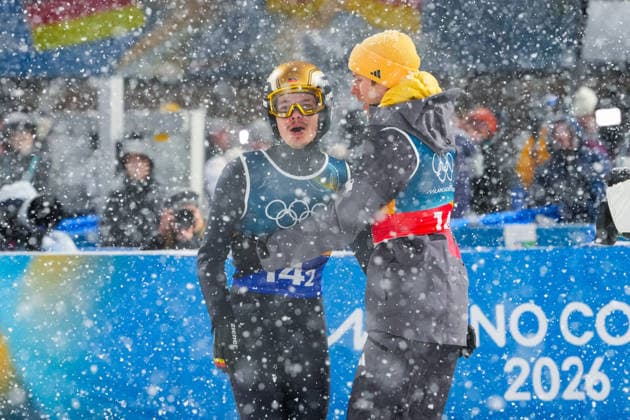 Winter Olympics in Milan Cortina 2026 Val di Fiemme, Italy 20260216. Slovakian Domen Prevc in the final round of the men s Super Team Jump Large Hill at the Predazzo Ski jumping, Skispringen, Ski, nordisch Stadium during the Winter Olympics in Milan Cortina 2026. Photo: Lise Aserud NTB Val di Fiemme Italy EDITORIAL USE ONLY. RESTRICTED USE FOR BETTING COMPANIES Ref:_SPOKzO3YsTcRvk.jpg *** Winter Olympics in Milan Cortina 2026 Val di Fiemme, Italy 20260216 Slovakian Domen Prevc in the final round of the men s Super Team Jump Large Hill at the Predazzo Ski Jumping Stadium during the Winter Olympics in Milan Cortina 2026 Photo Lise Aserud NTB Val di Fiemme Italy EDITORIAL USE ONLY RESTRICTED USE FOR BETTING COMPANIES  Copyright: xLisexAserudxx xNTBx
