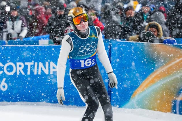 Winter Olympics in Milan Cortina 2026 Val di Fiemme, Italy 20260216. Slovakian Domen Prevc in the final round of the men s Super Team Jump Large Hill at the Predazzo Ski jumping, Skispringen, Ski, nordisch Stadium during the Winter Olympics in Milan Cortina 2026. Photo: Lise Aserud NTB Val di Fiemme Italy EDITORIAL USE ONLY. RESTRICTED USE FOR BETTING COMPANIES Ref:_SPOsh25Xe_xDjc.jpg *** Winter Olympics in Milan Cortina 2026 Val di Fiemme, Italy 20260216 Slovakian Domen Prevc in the final round of the men s Super Team Jump Large Hill at the Predazzo Ski Jumping Stadium during the Winter Olympics in Milan Cortina 2026 Photo Lise Aserud NTB Val di Fiemme Italy EDITORIAL USE ONLY RESTRICTED USE FOR BETTING COMPANIES  Copyright: xLisexAserudxx xNTBx