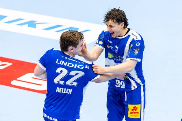 16.02.206, GER, Handball, Maenner, Saison 25 26, Daikin 1.Bl, 21.Spieltag, ThSV Eisenach - Bergischer HC Felix Aellen (ThSV Eisenach,22), Tillman Leu (ThSV Eisenach,99) 99817 Eisenach Werner-Assmann-Halle Am Sportp Thueringen Deutschland