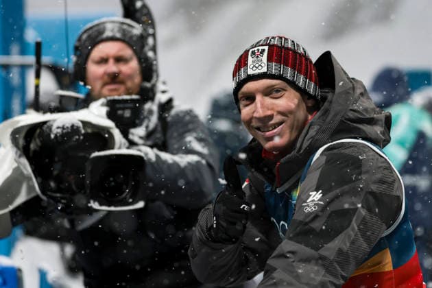 OLYMPICS - Winter Olympic Games, Olympische Spiele, Olympia, OS Milano Cortina 2026 PREDAZZO,ITALY,16.FEB.26 - OLYMPICS, Ski jumping, Skispringen, Ski, nordisch - Winter Olympic Games Milano Cortina 2026, large hill, Super Team, men. Image shows Jan Hoerl (AUT).  GEPAxpictures xMatthiasxTrinkl