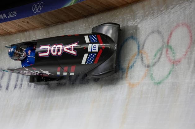 Eloana Taylor Meyers from United States competes during the Olympic Winter games, Winterspiele,Spiele, Summer games Milano-Cortina 2026, Bobsleigh Women s Monobob, Gold Medal race on February 16, 2026 at Cortina Sliding Center in Cortina d Ampezzo, Italy.  Copyright: xLucianoxMariaxBisi IPAxSportx xipa-agency.netx xx IPA_71618935 IPA_Agency_IPA71618935