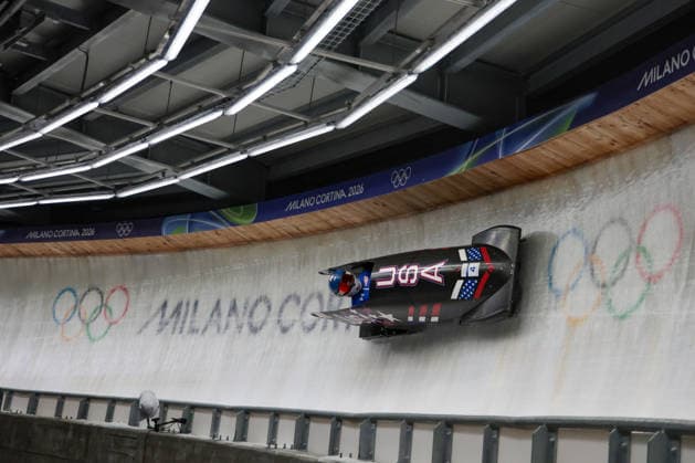 Kaillie Armbruster Humphries from United States, competes during the Olympic Winter games, Winterspiele,Spiele, Summer games Milano-Cortina 2026, Bobsleigh Women s Monobob, Gold Medal race on February 16, 2026 at Cortina Sliding Center in Cortina d Ampezzo, Italy.  Copyright: xLucianoxMariaxBisi IPAxSportx xipa-agency.netx xx IPA_71618939 IPA_Agency_IPA71618939