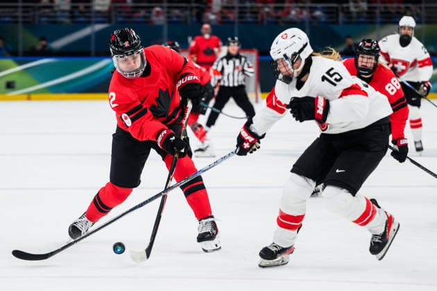 260216 Sophie Jaques of Canada and Laure Meriguet of Switzerland in the women s Ice hockey, Eishockey semifinal between Canada and Switzerland during day 10 of the 2026 Winter Olympics on February 16, 2026 in Milan. Photo: Emma Wallskog BILDBYRAN kod EW EW0639 ishockey ice hockey Olympic Games, Olympische Spiele, Olympia, OS olympics winter olympics os ol olympiska spel vinter-os olympiske leker milano cortina 2026 milan cortina 2026 milano cortina 2026 olympic games milano cortina 2026 winter olympic games milano cortina-os milano cortina-ol vinter-ol 10 bbeng kanada canada schweiz switzerland dam semifinal *** 260216 Sophie Jaques of Canada and Laure Meriguet of Switzerland in the women s ice hockey semifinal between Canada and Switzerland during day 10 of the 2026 Winter Olympics on February 16, 2026 in Milan Photo Emma Wallskog BILDBYRAN kod EW EW0639 ishockey ice hockey olympic games olympics winter olympics os ol olympiska spel vinter os olympiske leker milano cortina 2026 milan cortina 2026 milano cortina 2026 olympic games milano cortina 2026 winter olympic games milano cortina os milano cortina ol vinter ol 10 bbeng kanada canada schweiz switzerland dam semifinal  Copyright: EMMAxWALLSKOG BB260216EW093