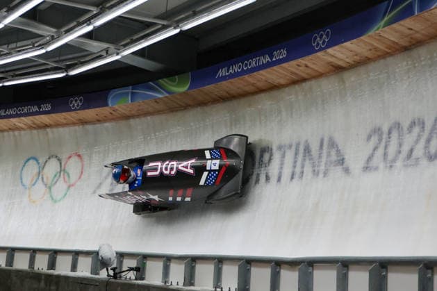 Kaillie Armbruster Humphries from United States, competes during the Olympic Winter games, Winterspiele,Spiele, Summer games Milano-Cortina 2026, Bobsleigh Women s Monobob, Gold Medal race on February 16, 2026 at Cortina Sliding Center in Cortina d Ampezzo, Italy.  Copyright: xLucianoxMariaxBisi IPAxSportx xipa-agency.netx xx IPA_71618936 IPA_Agency_IPA71618936