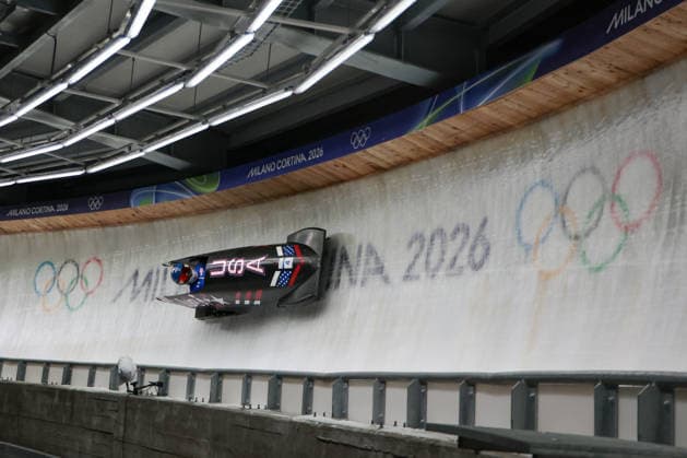Kaillie Armbruster Humphries from United States, competes during the Olympic Winter games, Winterspiele,Spiele, Summer games Milano-Cortina 2026, Bobsleigh Women s Monobob, Gold Medal race on February 16, 2026 at Cortina Sliding Center in Cortina d Ampezzo, Italy.  Copyright: xLucianoxMariaxBisi IPAxSportx xipa-agency.netx xx IPA_71618938 IPA_Agency_IPA71618938