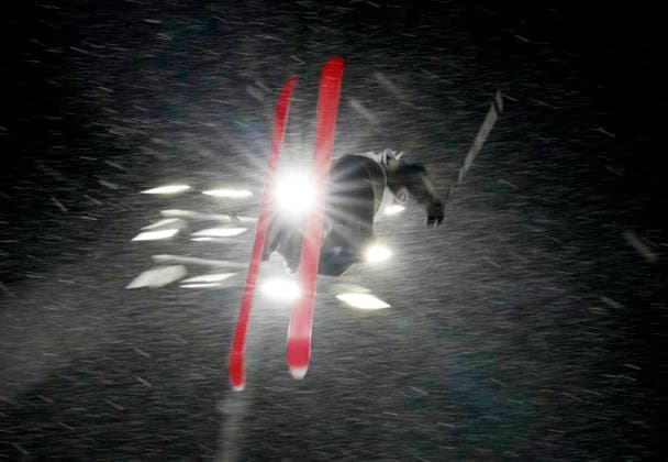Anni Karava of Finland takes a practice jump during warmups for he Women s Freeski Big Air Final at the Milano Cortina 2026 Winter Olympic Games, Olympische Spiele, Olympia, OS in Livigno, Italy, on Monday, February 16, 2026.  OLY20260216820b BOBxSTRONG