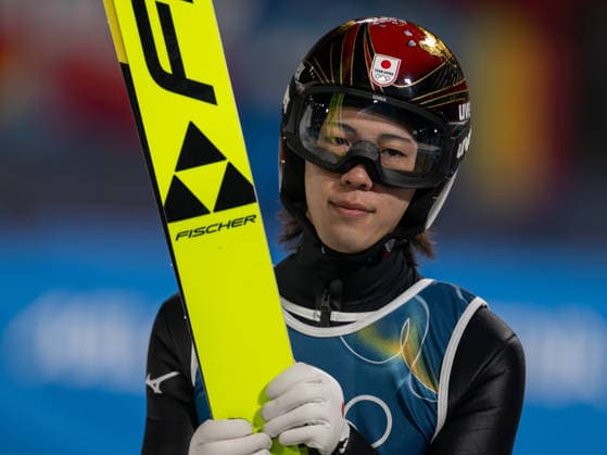OLYMPICS - Winter Olympic Games, Olympische Spiele, Olympia, OS Milano Cortina 2026 PREDAZZO,ITALY,16.FEB.26 - OLYMPICS, Ski jumping, Skispringen, Ski, nordisch - Winter Olympic Games Milano Cortina 2026, large hill, Super Team, men. Image shows Ren Nikaido (JPN).  GEPAxpictures xOliverxLerch