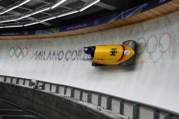 GIOCHI OLIMPICI - Olimpiadi Invernali Milano-Cortina 2026 - Bobsleigh Women s Kim Kalicki from Germany competes during the Olympic Winter games, Winterspiele,Spiele, Summer games Milano-Cortina 2026, Bobsleigh Women s Monobob, Gold Medal race on February 16, 2026 at Cortina Sliding Center in Cortina d Ampezzo, Italy. Cortina D Ampezzo Italy  Copyright: xIPAxSport ABACAx