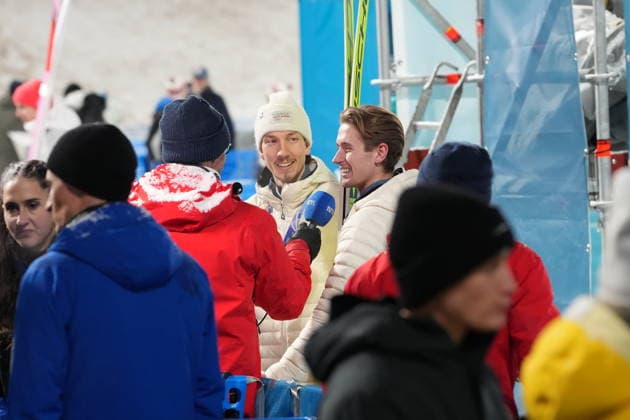 Winter Olympics in Milan Cortina 2026 Val di Fiemme, Italy 20260216. Kristoffer Eriksen Sundal during the Men s Super Team Jump Large Hill in the Predazzo Ski jumping, Skispringen, Ski, nordisch Stadium during the Winter Olympics in Milan Cortina 2026. Photo: Lise Aserud NTB Val di Fiemme Italy EDITORIAL USE ONLY. RESTRICTED USE FOR BETTING COMPANIES Ref:_SPOw8YlnrtNE00.jpg *** Winter Olympics in Milan Cortina 2026 Val di Fiemme, Italy 20260216 Kristoffer Eriksen Sundal during the Men s Super Team Jump Large Hill in the Predazzo Ski Jumping Stadium during the Winter Olympics in Milan Cortina 2026 Photo Lise Aserud NTB Val di Fiemme Italy EDITORIAL USE ONLY RESTRICTED USE FOR BETTING COMPANIES  Copyright: xLisexAserudxx xNTBx