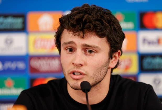 La Turbie, France - February 16, 2026: UEFA Champions League 2025 26 - AS Monaco - Paris Saint Germain PSG press conference, PK, Pressekonferenz with Joao Pedro Goncalves Neves (PSG) UEFA Champions League 2025 26: AS Monaco vs. PSG Paris