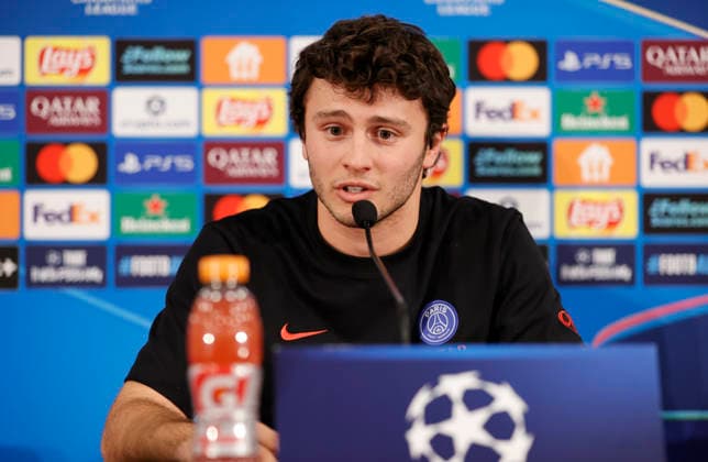La Turbie, France - February 16, 2026: UEFA Champions League 2025 26 - AS Monaco - Paris Saint Germain PSG press conference, PK, Pressekonferenz with Joao Pedro Goncalves Neves (PSG) UEFA Champions League 2025 26: AS Monaco vs. PSG Paris