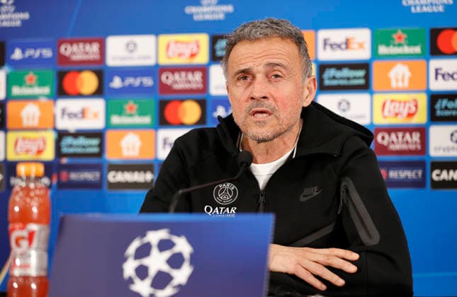 La Turbie, France - February 16, 2026: UEFA Champions League 2025 26 - AS Monaco - Paris Saint Germain PSG press conference, PK, Pressekonferenz with PSG Head Coach Luis Enrique UEFA Champions League 2025 26: AS Monaco vs. PSG Paris