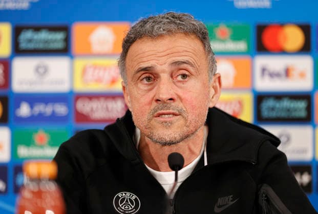 La Turbie, France - February 16, 2026: UEFA Champions League 2025 26 - AS Monaco - Paris Saint Germain PSG press conference, PK, Pressekonferenz with PSG Head Coach Luis Enrique UEFA Champions League 2025 26: AS Monaco vs. PSG Paris