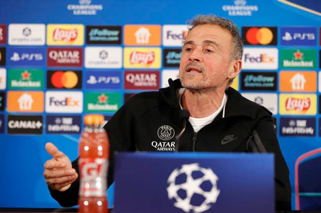 La Turbie, France - February 16, 2026: UEFA Champions League 2025 26 - AS Monaco - Paris Saint Germain PSG press conference, PK, Pressekonferenz with PSG Head Coach Luis Enrique UEFA Champions League 2025 26: AS Monaco vs. PSG Paris
