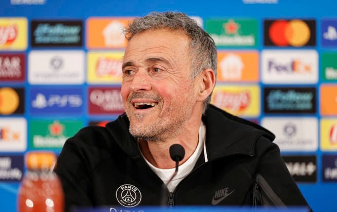 La Turbie, France - February 16, 2026: UEFA Champions League 2025 26 - AS Monaco - Paris Saint Germain PSG press conference, PK, Pressekonferenz with PSG Head Coach Luis Enrique UEFA Champions League 2025 26: AS Monaco vs. PSG Paris