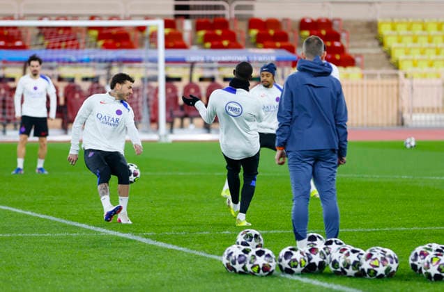 La Turbie, France - February 16, 2026: UEFA Champions League 2025 26 - AS Monaco - Paris Saint Germain PSG press conference, PK, Pressekonferenz with PSG Training Session at Stade Louis II UEFA Champions League 2025 26: AS Monaco vs. PSG Paris