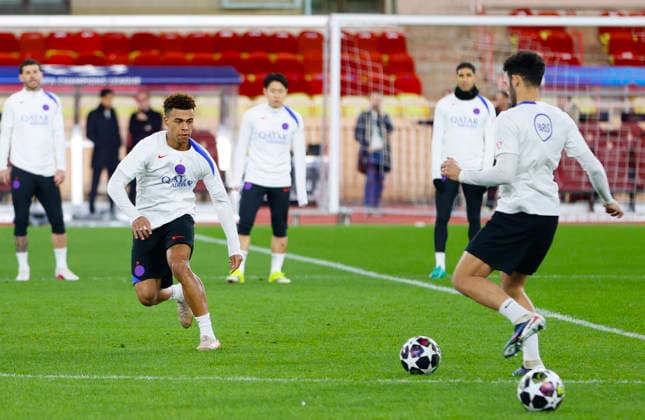 La Turbie, France - February 16, 2026: UEFA Champions League 2025 26 - AS Monaco - Paris Saint Germain PSG press conference, PK, Pressekonferenz with PSG Training Session at Stade Louis II UEFA Champions League 2025 26: AS Monaco vs. PSG Paris