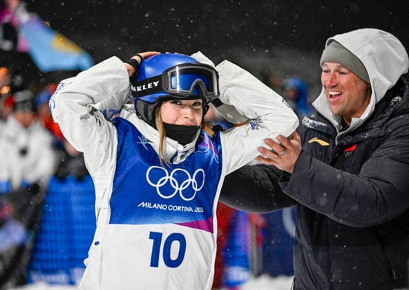 Ailing Eileen Gu of China during the first run of the Women s Freeski Big Air Final at the Milano Cortina Winter Olympics at Livigno Snow Park on February 16, 2026. - RONI REKOMAA Livigno Italy IQ_5GW0DV4U  Copyright: xRonixRekomaax IQ_5GW0DV4U