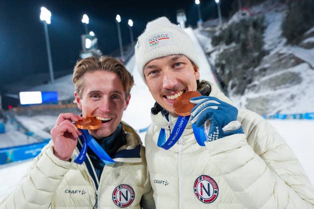 Winter Olympics in Milan Cortina 2026 Val di Fiemme, Italy 20260216. Kristoffer Eriksen Sundal during the Men s Super Team Jump Large Hill in the Predazzo Ski jumping, Skispringen, Ski, nordisch Stadium during the Winter Olympics in Milan Cortina 2026. Photo: Lise Aserud NTB Val di Fiemme Italy EDITORIAL USE ONLY. RESTRICTED USE FOR BETTING COMPANIES Ref:_SPOakfCsf9L2UM.jpg *** Winter Olympics in Milan Cortina 2026 Val di Fiemme, Italy 20260216 Kristoffer Eriksen Sundal during the Men s Super Team Jump Large Hill in the Predazzo Ski Jumping Stadium during the Winter Olympics in Milan Cortina 2026 Photo Lise Aserud NTB Val di Fiemme Italy EDITORIAL USE ONLY RESTRICTED USE FOR BETTING COMPANIES  Copyright: xLisexAserudxx xNTBx