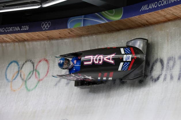 GIOCHI OLIMPICI - Olimpiadi Invernali Milano-Cortina 2026 - Bobsleigh Women s Eloana Taylor Meyers from United States competes during the Olympic Winter games, Winterspiele,Spiele, Summer games Milano-Cortina 2026, Bobsleigh Women s Monobob, Gold Medal race on February 16, 2026 at Cortina Sliding Center in Cortina d Ampezzo, Italy. Cortina D Ampezzo Italy  Copyright: xIPAxSport ABACAx