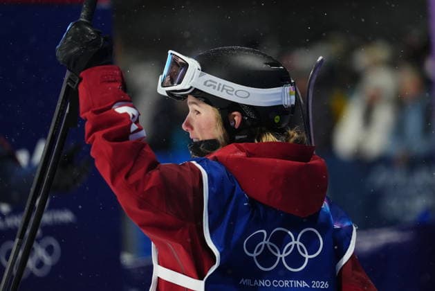 February 16, 2026, Livigno, Italy: Canada Megan Oldham pumps her fist after her second run during the women s freeski big air final at the Milano Cortina 2026 Winter Olympic Games, Olympische Spiele, Olympia, OS in Livigno, Italy on Monday, Feb. 16, 2026. Canada News - February 16, 2026  - ZUMAc35_ 20260216_zaf_c35_166 Copyright: xSeanxKilpatrickx