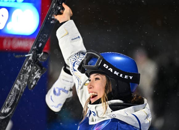 (260216) -- LIVIGNO, Feb. 16, 2026 -- Gu Ailing of China celebrates during the freestyle skiing women s freeski big air final at the Milan-Cortina 2026 Olympic Winter games, Winterspiele,Spiele, Summer games in Livigno, Italy, Feb. 16, 2026. ) (MICO2026)ITALY-LIVIGNO-OLYMPIC WINTER GAMES-FREESTYLE SKIING-WOMEN S BIG AIR-FINAL ZhangxHongxiang 