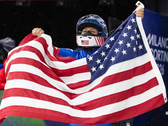 February 16, 2026, Cortina D ampezzo, Lombardy, Italy: Elana Meyers Taylor of the USA won gold in the Women s Monobob at the Cortina Sliding Centre for the Milano Cortina 2026 Winter Olympics. Cortina Sliding Centre - Monnobob  - ZUMAsc5_ 20260216_oly_sc5_008 Copyright: xErichxSchlegelx