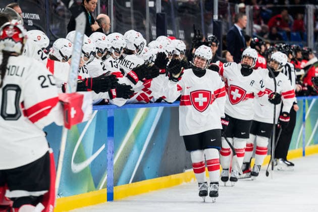 260216 Rahel Enzler of Switzerland celebrates after scoring the 2-1 goal in the women s Ice hockey, Eishockey semifinal between Canada and Switzerland during day 10 of the 2026 Winter Olympics on February 16, 2026 in Milan. Photo: Emma Wallskog BILDBYRAN kod EW EW0639 ishockey ice hockey Olympic Games, Olympische Spiele, Olympia, OS olympics winter olympics os ol olympiska spel vinter-os olympiske leker milano cortina 2026 milan cortina 2026 milano cortina 2026 olympic games milano cortina 2026 winter olympic games milano cortina-os milano cortina-ol vinter-ol 10 bbeng kanada canada schweiz switzerland dam semifinal jubel *** 260216 Rahel Enzler of Switzerland celebrates after scoring the 2 1 goal in the women s ice hockey semifinal between Canada and Switzerland during day 10 of the 2026 Winter Olympics on February 16, 2026 in Milan Photo Emma Wallskog BILDBYRAN kod EW EW0639 ishockey ice hockey olympic games olympics winter olympics os ol olympiska spel vinter os olympiske leker milano cortina 2026 milan cortina 2026 milano cortina 2026 olympic games milano cortina 2026 winter olympic games milano cortina os milano cortina ol vinter ol 10 bbeng kanada canada schweiz switzerland dam semifinal jubel  Copyright: EMMAxWALLSKOG BB260216EW110