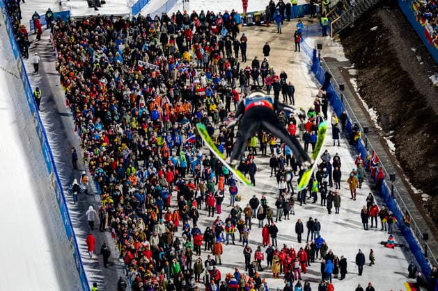 OLYMPICS - Winter Olympic Games, Olympische Spiele, Olympia, OS Milano Cortina 2026 PREDAZZO,ITALY,16.FEB.26 - OLYMPICS, Ski jumping, Skispringen, Ski, nordisch - Winter Olympic Games Milano Cortina 2026, large hill, Super Team, men. Image shows Jules Chervet (FRA).  GEPAxpictures xMatthiasxTrinkl