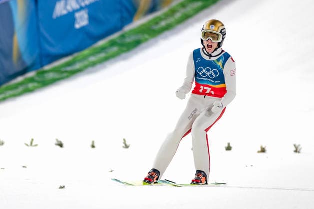 OLYMPICS - Winter Olympic Games, Olympische Spiele, Olympia, OS Milano Cortina 2026 PREDAZZO,ITALY,16.FEB.26 - OLYMPICS, Ski jumping, Skispringen, Ski, nordisch - Winter Olympic Games Milano Cortina 2026, large hill, Super Team, men. Image shows the rejoicing of Jan Hoerl (AUT).  GEPAxpictures xMatthiasxTrinkl