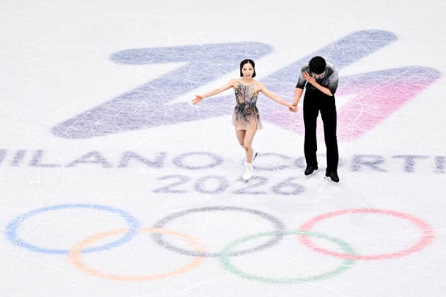 Riku MIURA & Ryuichi KIHARA (JPN), during Pair Skating Free Skating, at the Olympic Winter games, Winterspiele,Spiele, Summer games Milano Cortina 2026, at Milano Ice Skating Arena, on February 16, 2026 in Milan, Italy. Noxthirdxpartyxsales  aflo_320154383