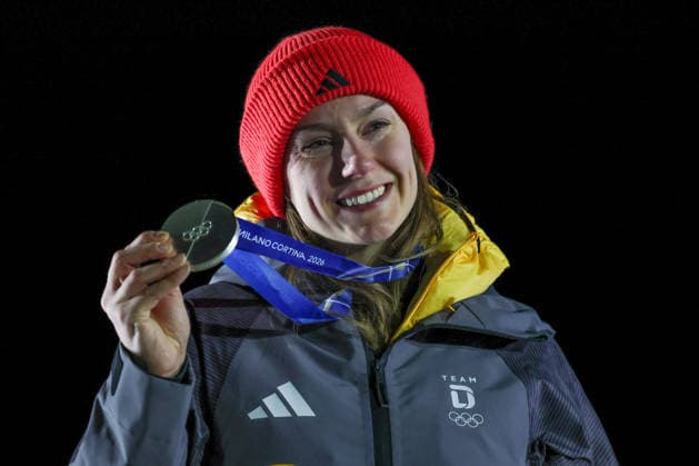 Laura Nolte from Germany, silver medal during the Olympic Winter games, Winterspiele,Spiele, Summer games Milano-Cortina 2026, Bobsleigh Women s Monobob, Gold Medal race on February 16, 2026 at Cortina Sliding Center in Cortina d Ampezzo, Italy.  Copyright: xLucianoxMariaxBisi IPAxSportx xipa-agency.netx xx IPA_71623776 IPA_Agency_IPA71623776
