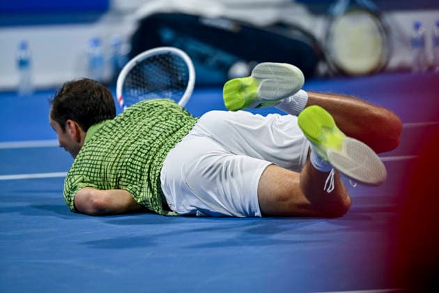 ATP, Tennis Herren QATAR OPEN 2026-ROUND OF 32 Daniil Medvedev of Russia competes against Juncheng Shang of China in the Round of 32 at the ATP menÕs Qatar ExxonMobil Open 2026 tennis tournament at the Khalifa International Tennis Complex in Doha, Qatar, on February 16, 2026. DOHA Qatar Copyright: xNOUSHADx