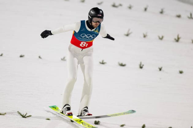 OLYMPICS - Winter Olympic Games, Olympische Spiele, Olympia, OS Milano Cortina 2026 PREDAZZO,ITALY,16.FEB.26 - OLYMPICS, Ski jumping, Skispringen, Ski, nordisch - Winter Olympic Games Milano Cortina 2026, large hill, Super Team, men. Image shows Kevin Bickner (USA).  GEPAxpictures xOliverxLerch