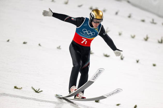 OLYMPICS - Winter Olympic Games, Olympische Spiele, Olympia, OS Milano Cortina 2026 PREDAZZO,ITALY,16.FEB.26 - OLYMPICS, Ski jumping, Skispringen, Ski, nordisch - Winter Olympic Games Milano Cortina 2026, large hill, Super Team, men. Image shows Giovanni Bresadola (ITA).  GEPAxpictures xOliverxLerch