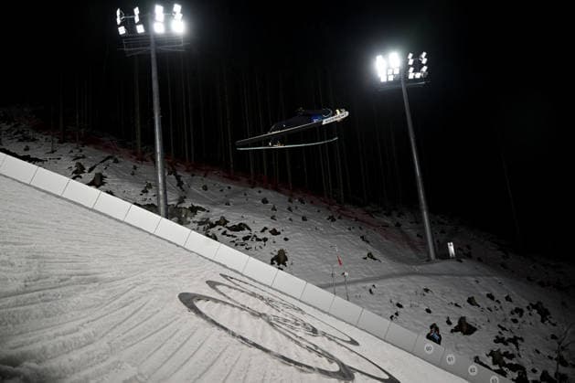 Predazzo, Italy, February 16th 2026. Philipp Raimund of Germany in action during the Ski jumping, Skispringen, Ski, nordisch Men s Super Team Large Hill competition of the Olympic Winter games, Winterspiele,Spiele, Summer games 2026 in Predazzo, Italy. (Photo by Igor Kupljenik Sports Press Photo)  Copyright: xIgorxKupljenikx xSPPx Sportspressphoto_SPR93765