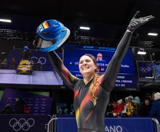 February 16, 2026, Cortina D ampezzo, Lombardy, Italy: Silver medalist Laura Nolte of Germany in the Women s Monobob at the Cortina Sliding Centre for the Milano Cortina 2026 Winter Olympics. Cortina Sliding Centre - Monnobob  - ZUMAsc5_ 20260216_oly_sc5_020 Copyright: xErichxSchlegelx