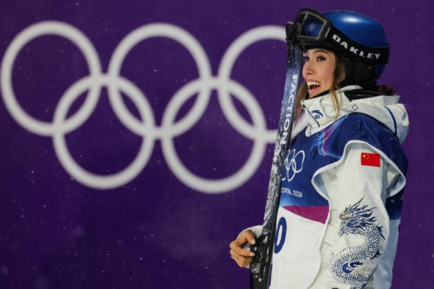 LIVIGNO, ITALY - FEBRUARY 16: Silver medalist Eileen Gu Ailing of Team China reacts after the Women s Freeski Big Air Final on day ten of the Milano Cortina 2026 Winter Olympic Games, Olympische Spiele, Olympia, OS at Livigno Snow Park on February 16, 2026 in Livigno, Italy.  Copyright: xCHINASPORTSx 111621938978