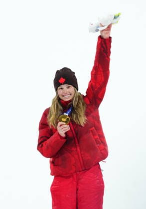 February 16, 2026, Livigno, Italy: Canada Megan Oldham celebrates her gold medal win in the women s freeski big air final at the Milano Cortina 2026 Winter Olympic Games, Olympische Spiele, Olympia, OS in Livigno, Italy on Monday, Feb. 16, 2026. Canada News - February 16, 2026  - ZUMAc35_ 20260216_zaf_c35_296 Copyright: xSeanxKilpatrickx