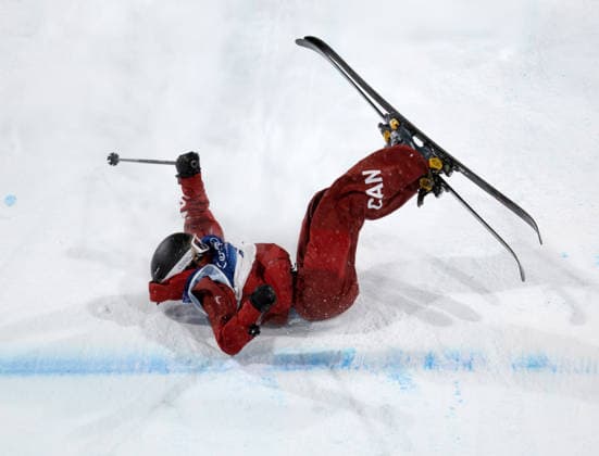 February 16, 2026, Livigno, Lombardy, Italy: February 16, 2026: Canada s MEGAN OLDHAM falls during the Women s Freeski Big Air at Livigno Snow Park during the Milano Cortino 2026 Winter Olympics. She won the gold. Livigno Italy - ZUMAh234 20260216_oly_h234_017 Copyright: xMarkxEdwardxHarrisx