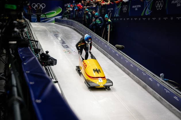 Laura Nolte (Germany), Monobob Women, Milano Cortina 2026 Olympic Games, Olympische Spiele, Olympia, OS 16-02-2026 *** Laura Nolte Germany , Monobob Women, Milano Cortina 2026 Olympic Games 16 02 2026 Copyright: HMBxMedia MarcxNiemeyer