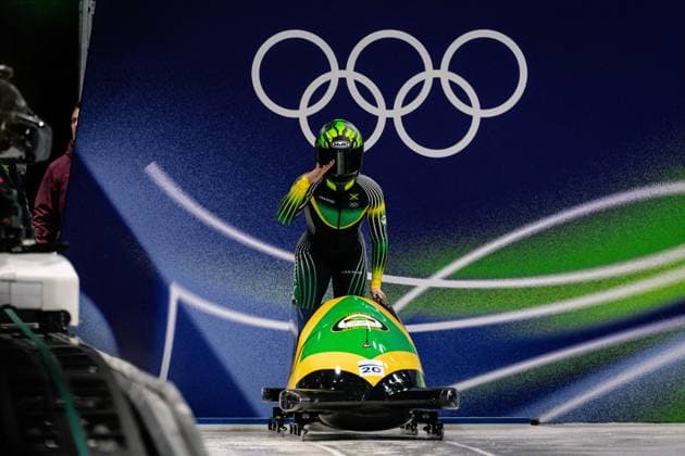Mica Moore (Jamaica), Monobob Women, Milano Cortina 2026 Olympic Games, Olympische Spiele, Olympia, OS 16-02-2026 *** Mica Moore Jamaica , Monobob Women, Milano Cortina 2026 Olympic Games 16 02 2026 Copyright: HMBxMedia MarcxNiemeyer