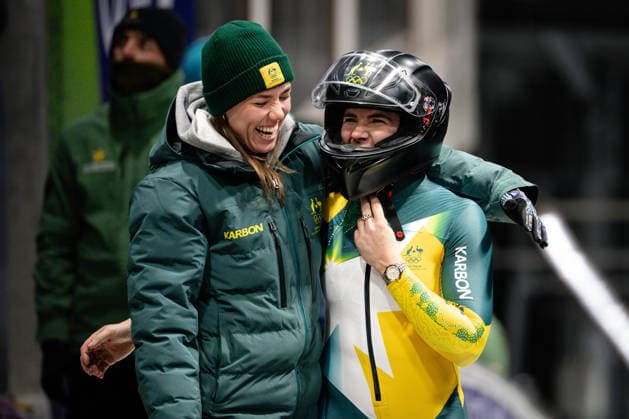 WALKER Bree (Australia), Monobob Women, Milano Cortina 2026 Olympic Games, Olympische Spiele, Olympia, OS 16-02-2026 *** WALKER Bree Australia , Monobob Women, Milano Cortina 2026 Olympic Games 16 02 2026 Copyright: HMBxMedia MarcxNiemeyer
