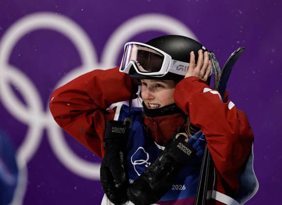 (260217) -- LIVIGNO, Feb. 17, 2026 -- Megan Oldham of Canada reacts during the freestyle skiing women s freeski big air final at the Milan-Cortina 2026 Olympic Winter games, Winterspiele,Spiele, Summer games in Livigno, Italy, Feb. 16, 2026. ) (MICO2026)ITALY-LIVIGNO-OLYMPIC WINTER GAMES-FREESTYLE SKIING-WOMEN S BIG AIR-FINAL WangxPeng 
