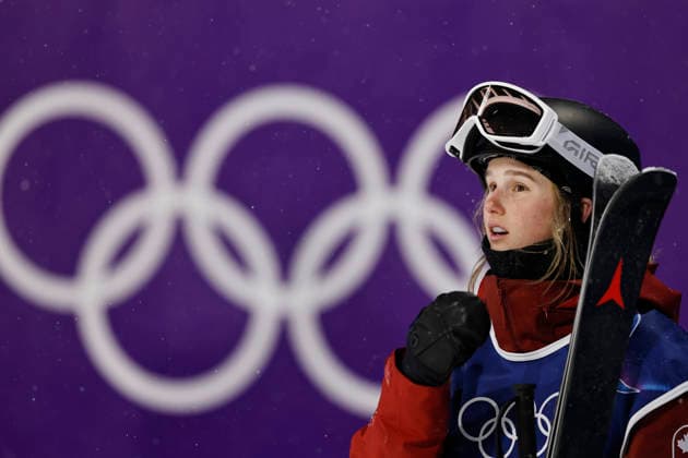 (260217) -- LIVIGNO, Feb. 17, 2026 -- Megan Oldham of Canada reacts during the freestyle skiing women s freeski big air final at the Milan-Cortina 2026 Olympic Winter games, Winterspiele,Spiele, Summer games in Livigno, Italy, Feb. 16, 2026. ) (MICO2026)ITALY-LIVIGNO-OLYMPIC WINTER GAMES-FREESTYLE SKIING-WOMEN S BIG AIR-FINAL WangxPeng 