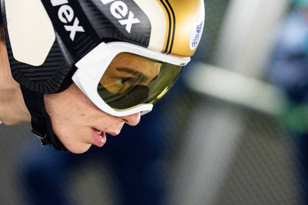 (260217) -- PREDAZZO, Feb. 17, 2026 -- Stephan Embacher of Austria competes during the trial round of the Ski jumping, Skispringen, Ski, nordisch men s super team event at the Milan-Cortina 2026 Olympic Winter games, Winterspiele,Spiele, Summer games in Predazzo, Italy, Feb. 16, 2026. ) (MICO2026)ITALY-PREDAZZO-OLYMPIC WINTER GAMES-SKI JUMPING-MEN S SUPER TEAM HuangxWei 