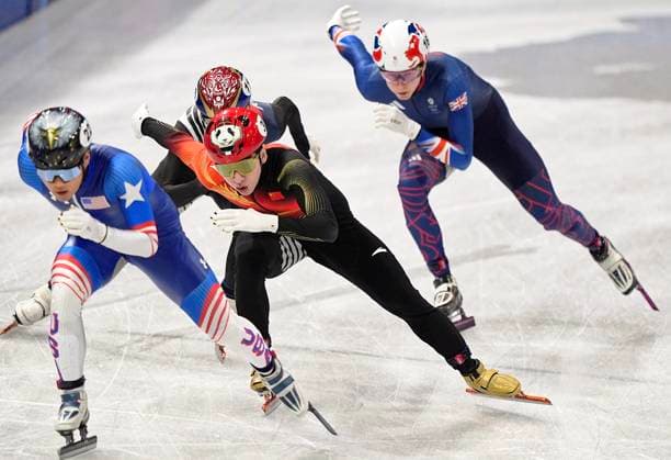 MILAN, ITALY - FEBRUARY 16: Lin Xiaojun of Team China competes in heats of the Short Track Speed skating, Eisschnelllauf Men s 500m on day ten of the Milano Cortina 2026 Winter Olympic Games, Olympische Spiele, Olympia, OS at Milano Ice Skating Arena on February 16, 2026 in Milan, Italy.  Copyright: xCHINASPORTSx 111621806918